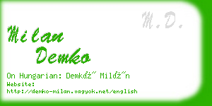 milan demko business card